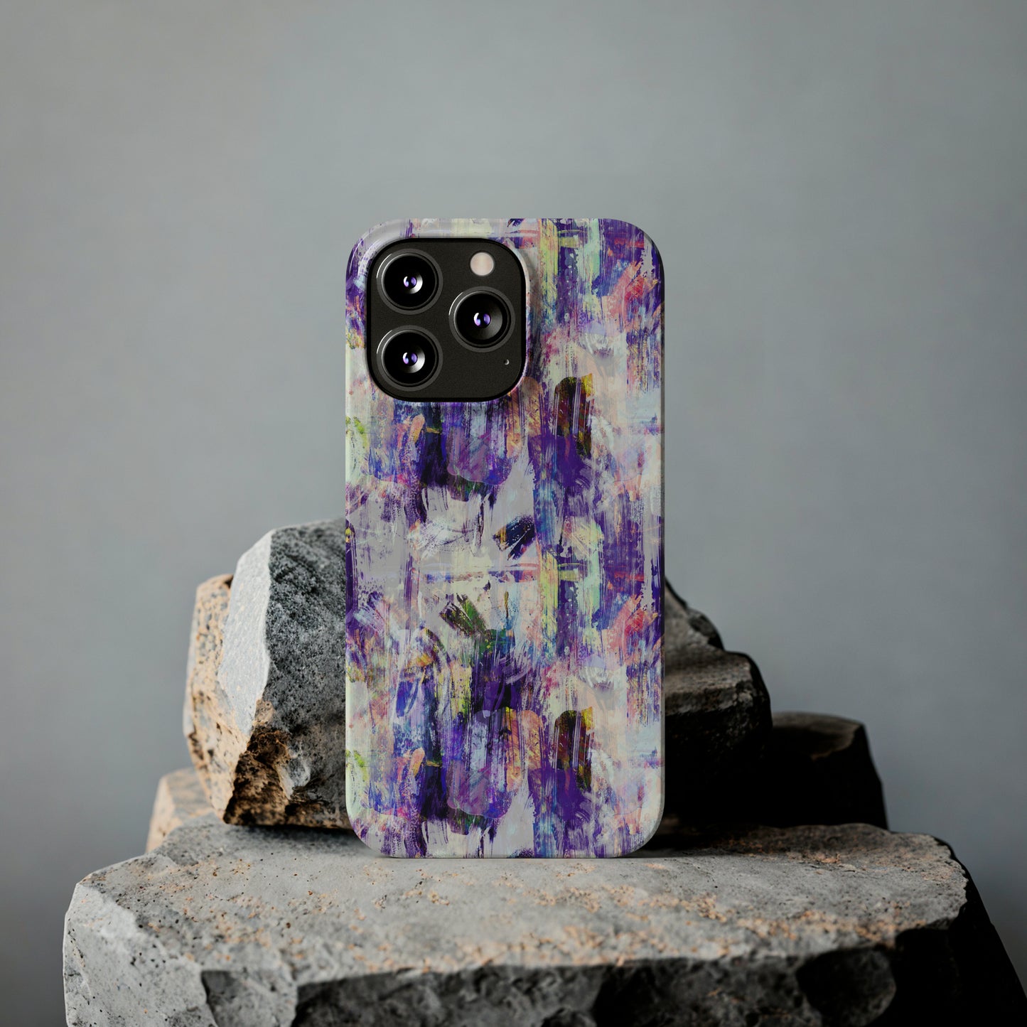 Purple Spring Painted Abstract Iphone 15-12 Slim Phone Case