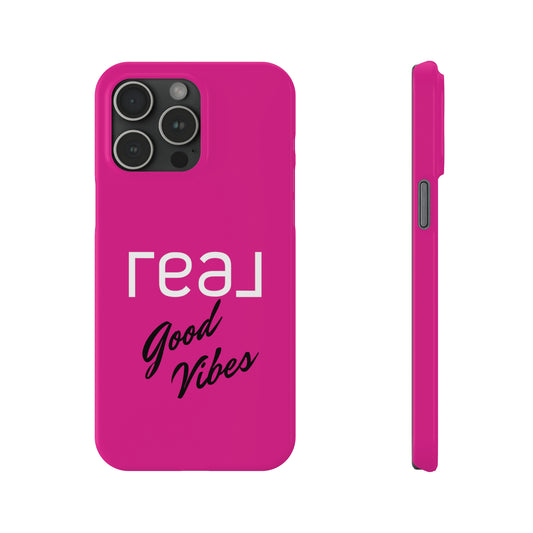 Pink - Real Good Vibes Iphone 15-12 Slim Phone Case