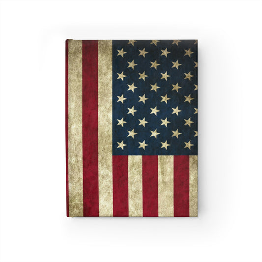 Vintage American Flag Design - Hardcover Ruled Line Journal 5" x 7"