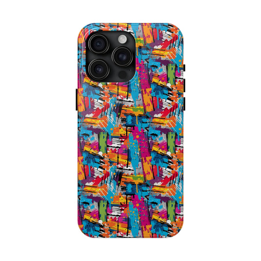 Abstract Brush Painted Colorful Design Iphone Tough Phone Case