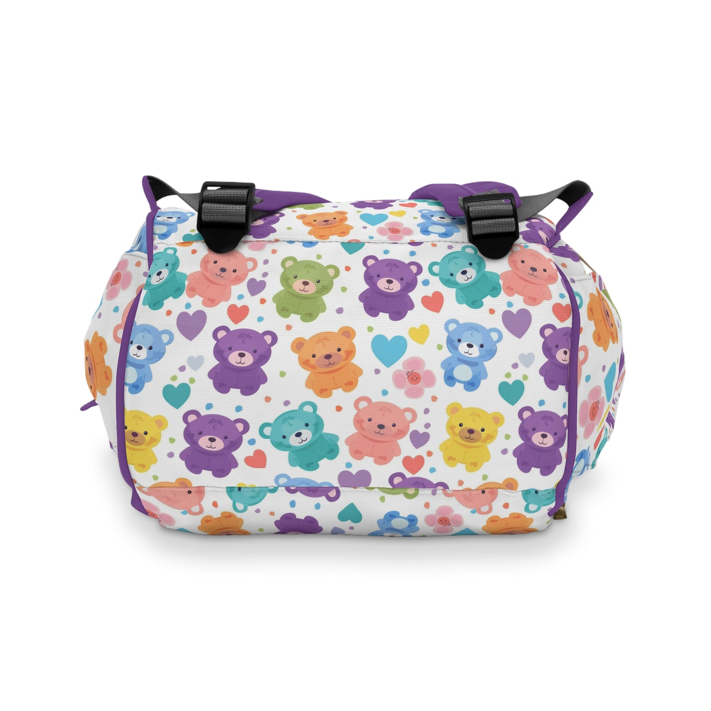 Rainbow Bears: Vibrant Cartoon Bear Extravaganza Multifunctional Diaper Backpack