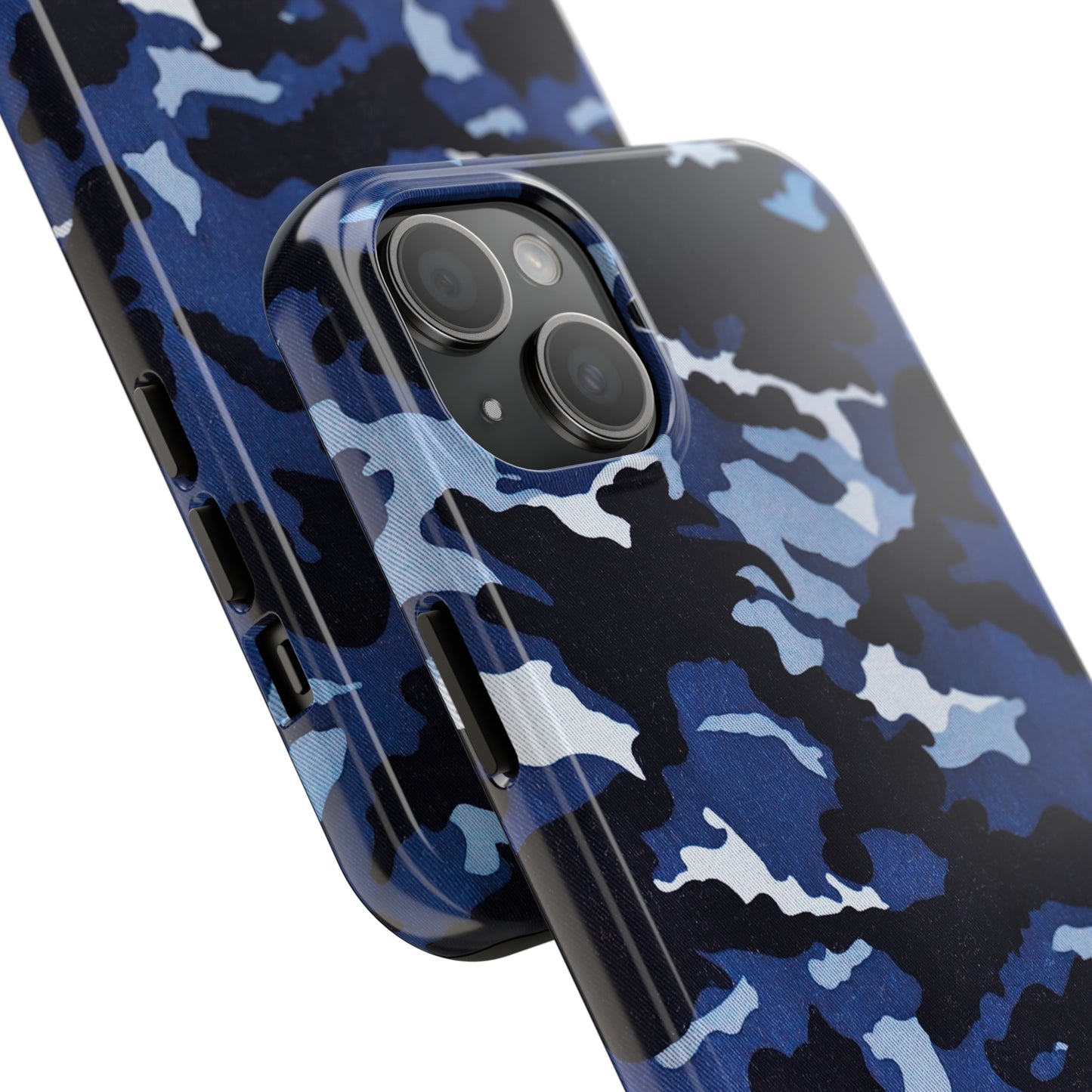 Deep Sea Concealment: Navy Blue Camouflage Iphone Tough Phone Case