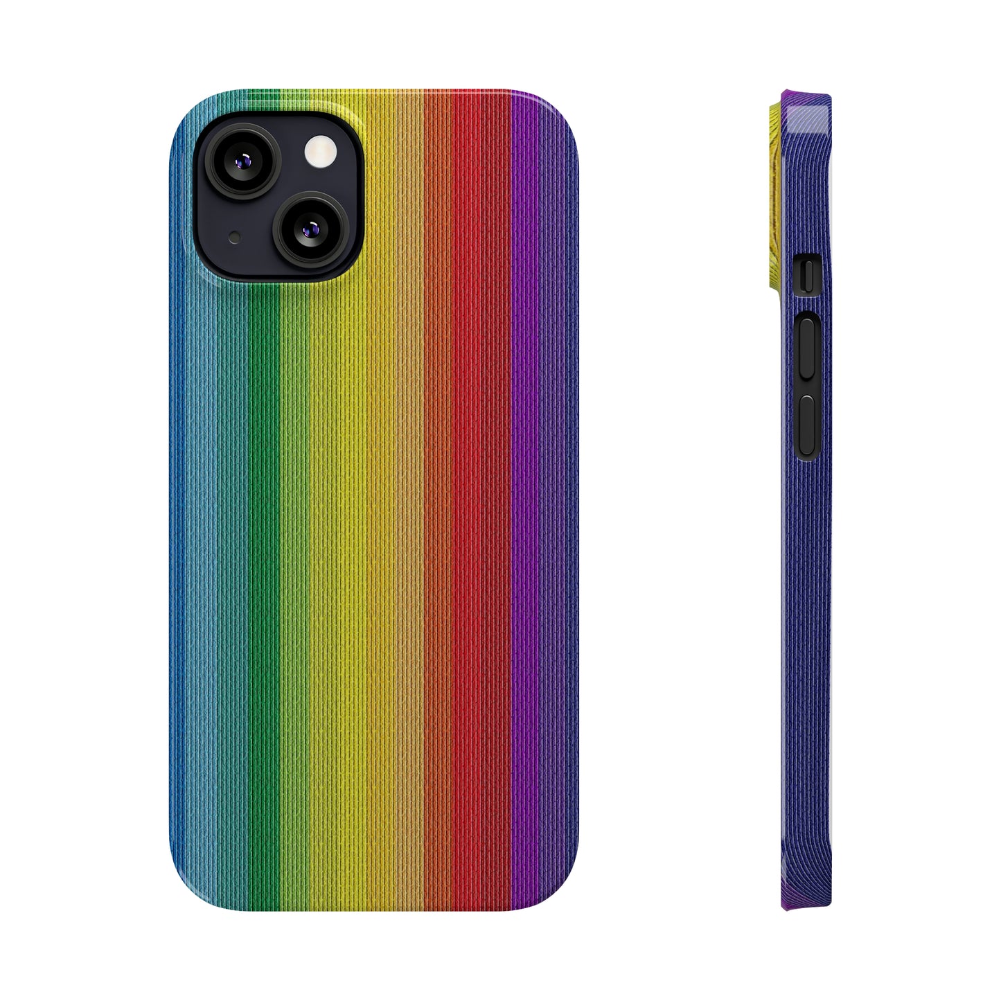 Rainbow Stripe Design Iphone 15-12 Slim Phone Case