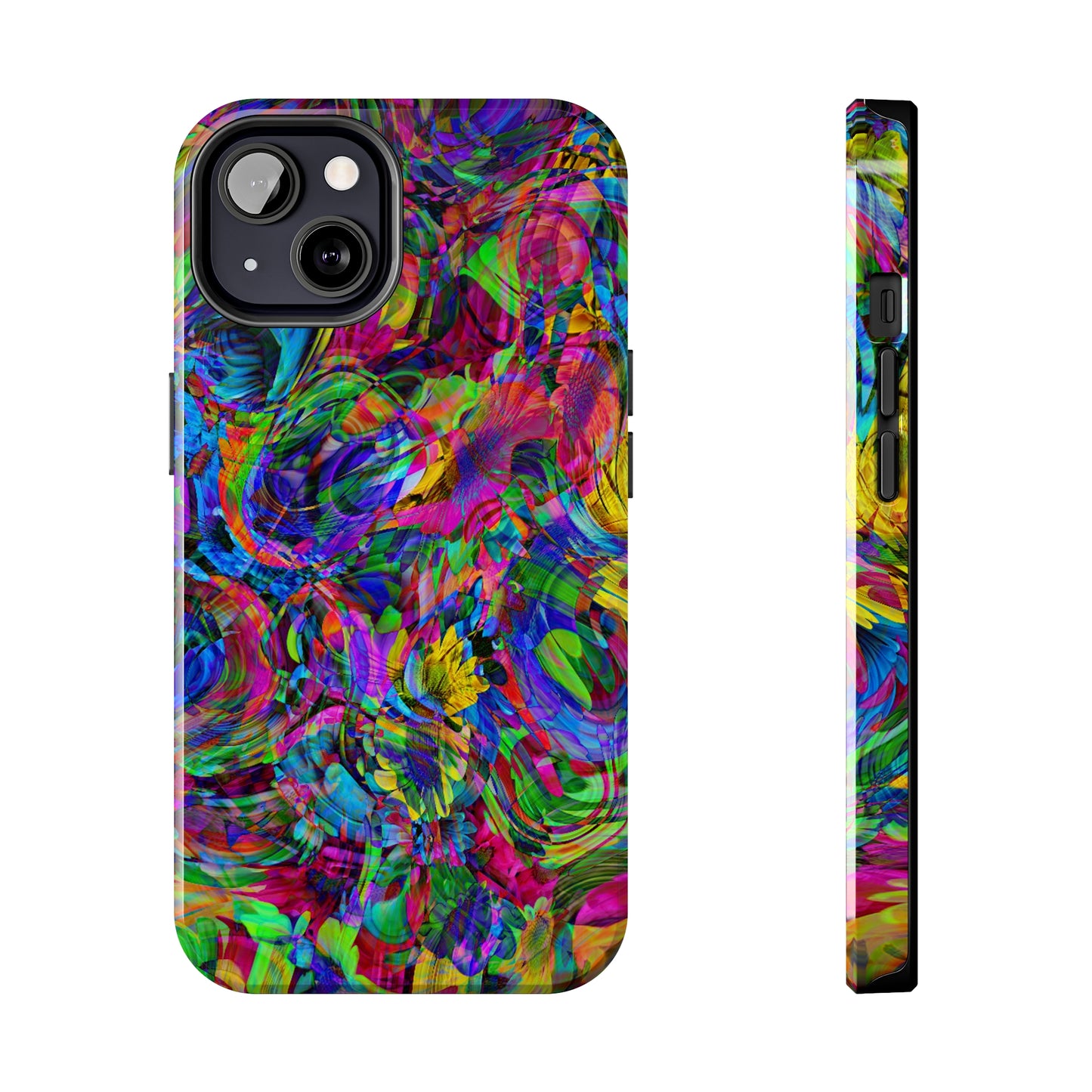 Rainbow Swirls Design Iphone Tough Phone Case