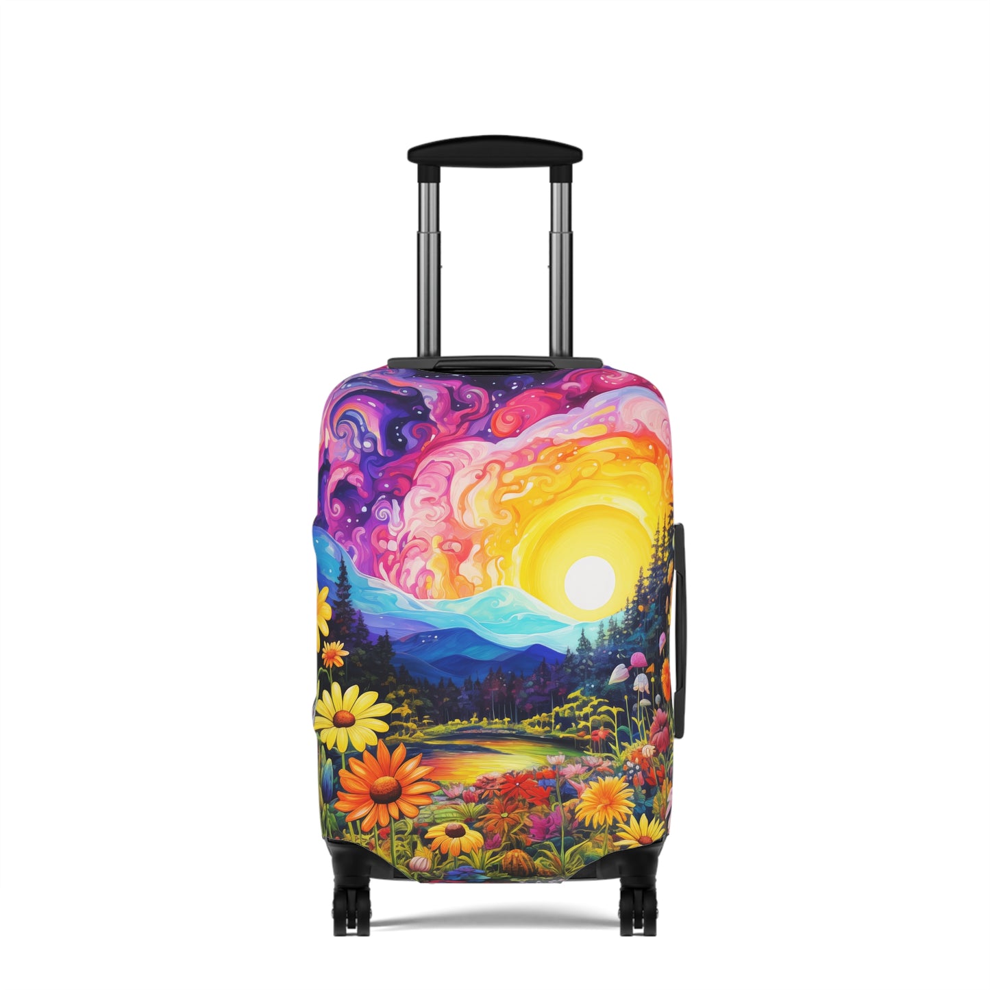 Enchanting Sunrise Over a Whimsical Field of Wildflowers  - Luggage Protector and Cover 3 Sizes