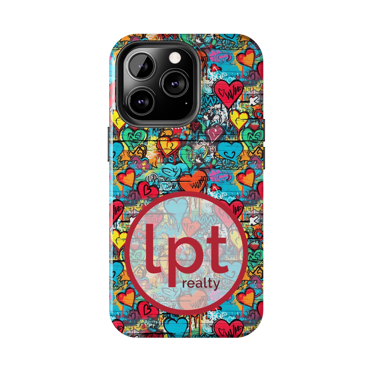 LPT Realty Logo -  Street Art Graffiti Hearts Design Iphone Tough Phone Case