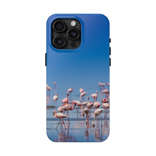 Flamingos on the Beach Iphone Tough Phone Case