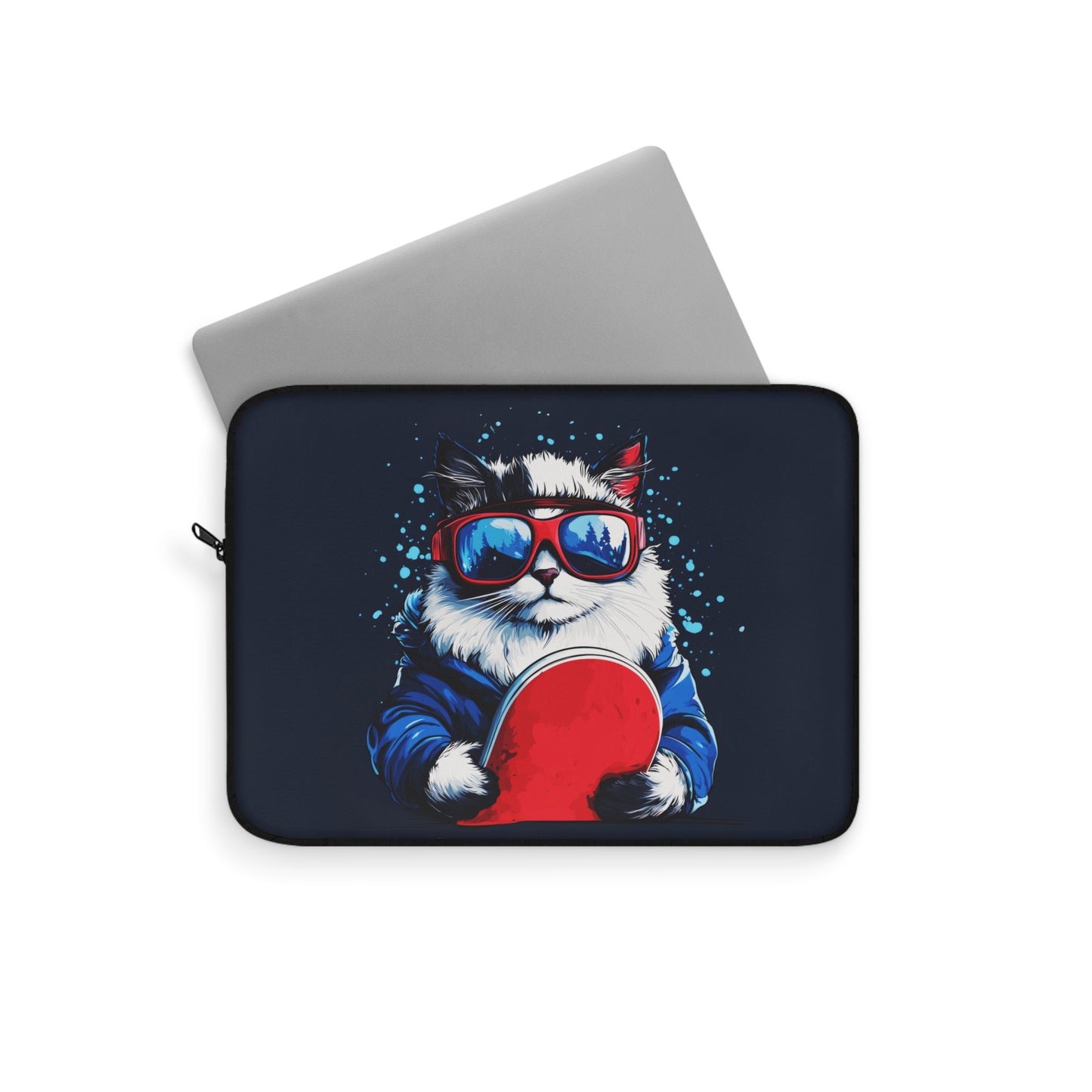 Snowboarding Ragdoll Cat Chill Vibes Only Laptop or Ipad Protective Sleeve 3 Sizes Available