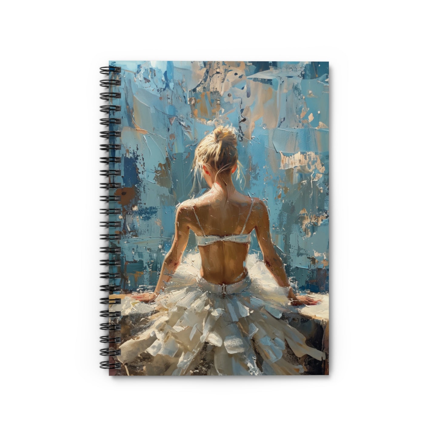 Ballerina Sitting in the Sunlight With Her Back Turned - Spiral Notebook Ruled Line 6"x8"