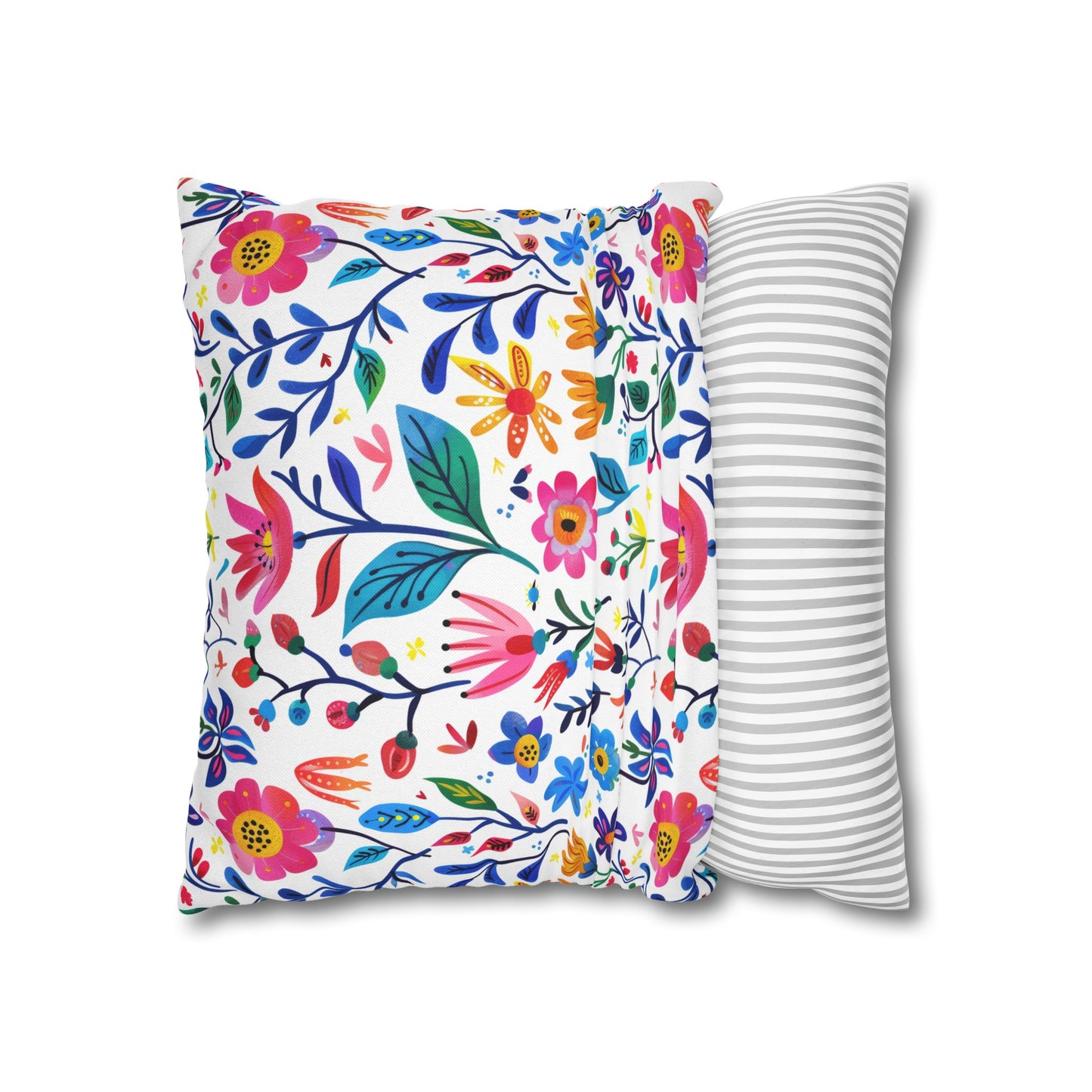 Blossoming Beauties: Charming Floral Blooms to Welcome Spring Spun Polyester Square Pillowcase 4 Sizes