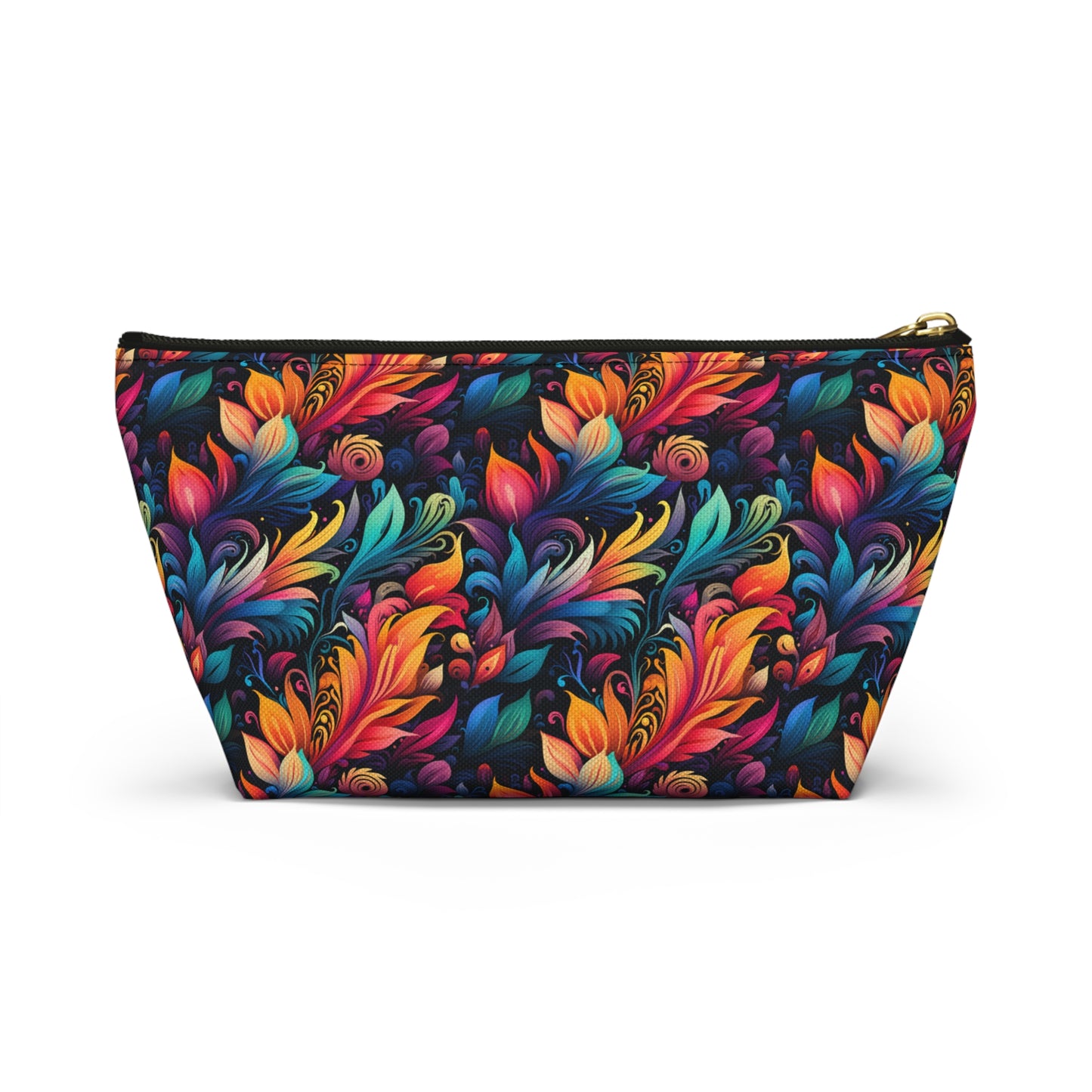 Mystical Neon Flowers and Leaves  - Makeup & Accessory Bag 2 Sizes