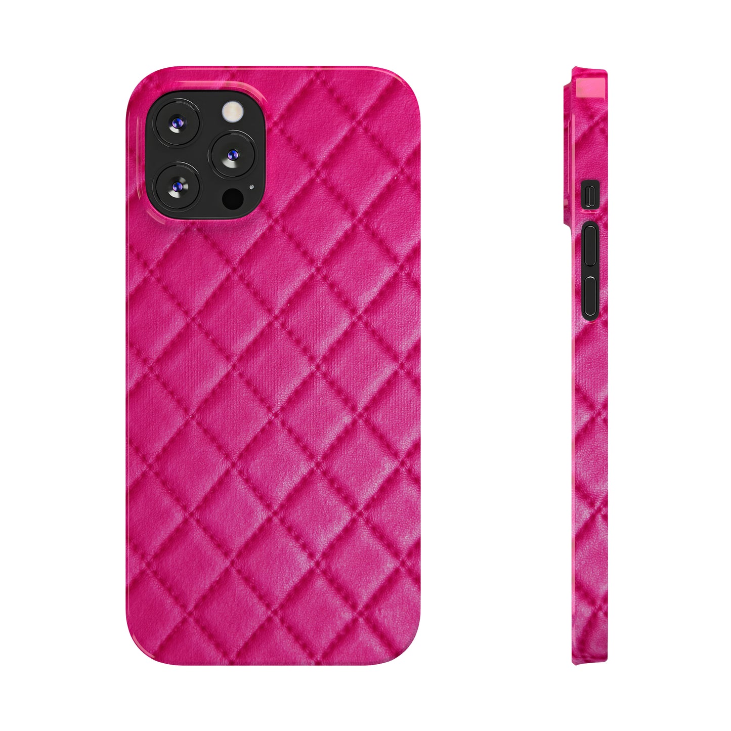 Pink Quilted Design Iphone 15-12 Slim Phone Case