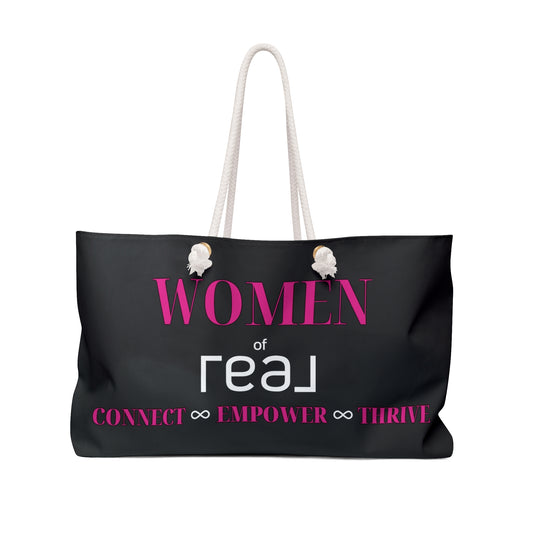 WOMEN OF REAL, CONNECT EMPOWER THRIVE - Weekender Oversized Canvas Tote Bag 24" × 13"