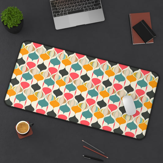 Retro Spring Vibes Mid-Century Modern Pattern in Vibrant Colors Gaming Mouse Pad  Desk Mat  - 3 Sizes