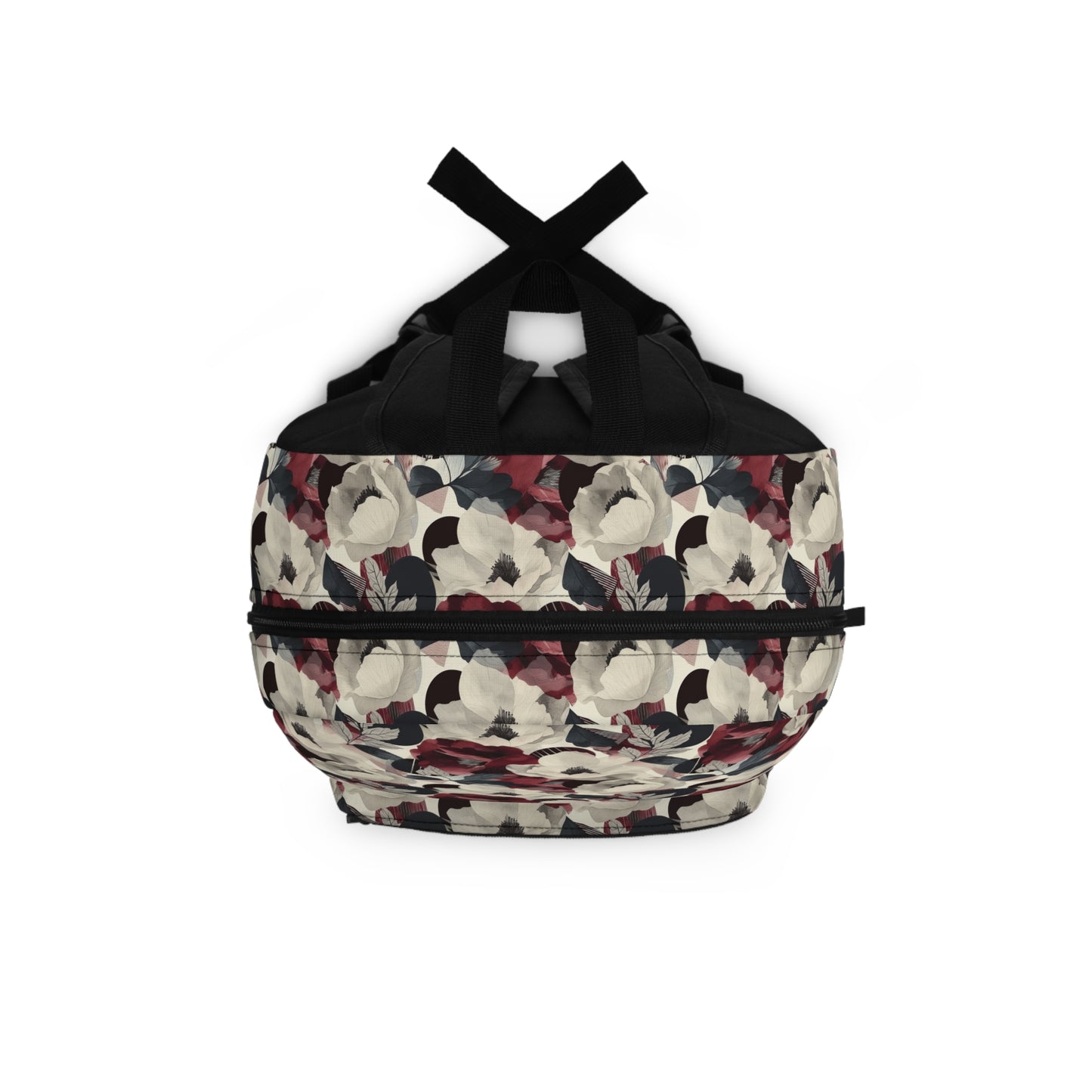 Elegant Vintage Floral Blooms in Wine, Cream and Charcoal Print Lightweight Stylish Durable Backpack (Made in USA)