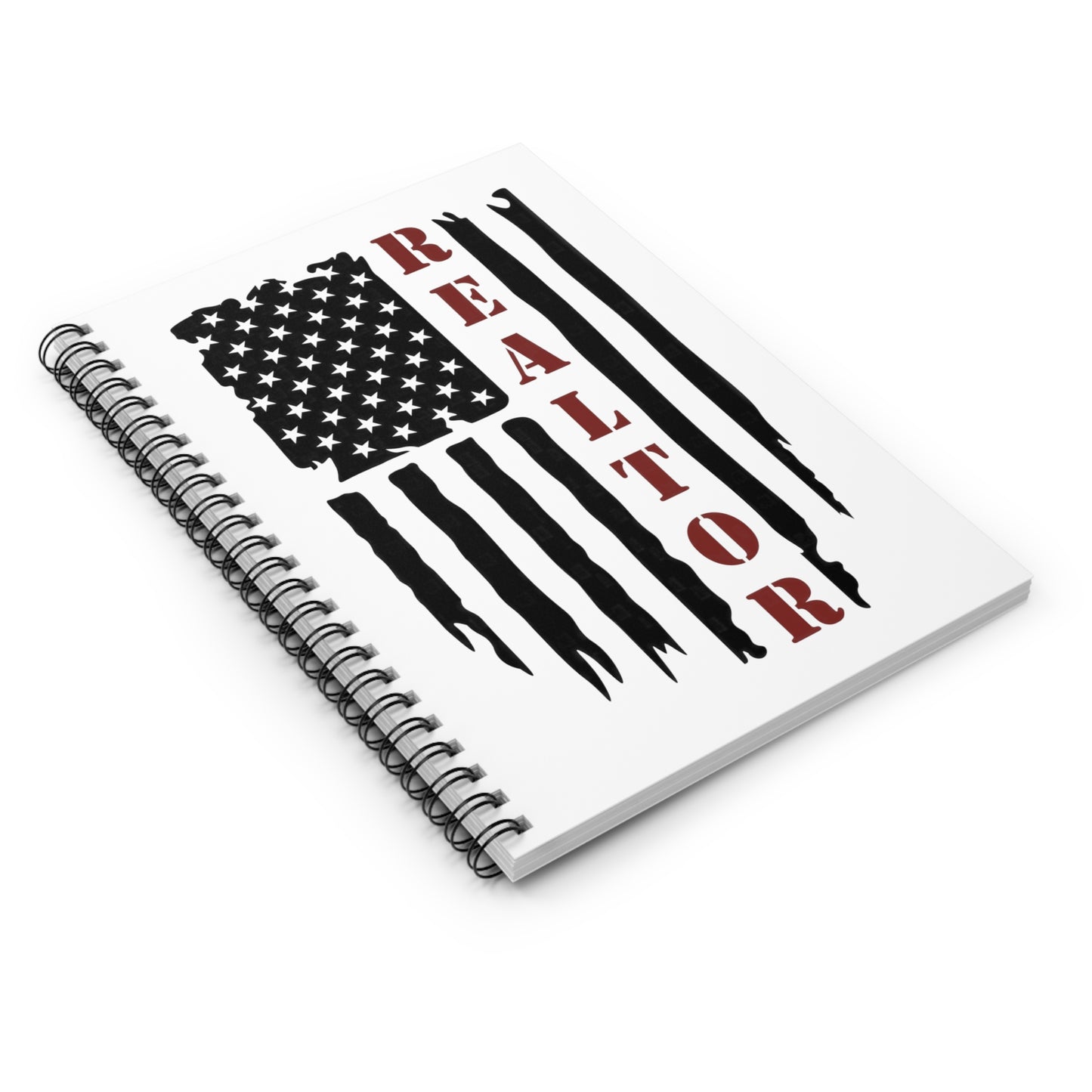 American Flag & Realtor in Red   - Spiral Notebook Ruled Line 6"x8"