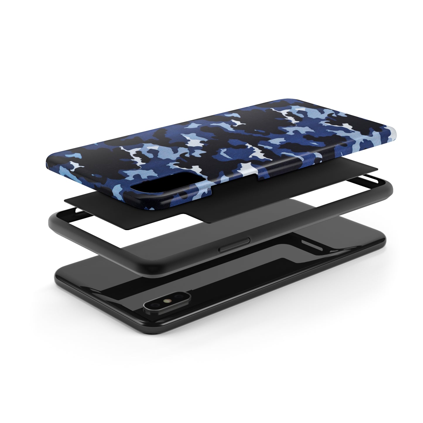 Deep Sea Concealment: Navy Blue Camouflage Iphone Tough Phone Case