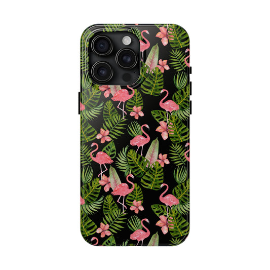 Tropical Flamingos Iphone Tough Phone Case