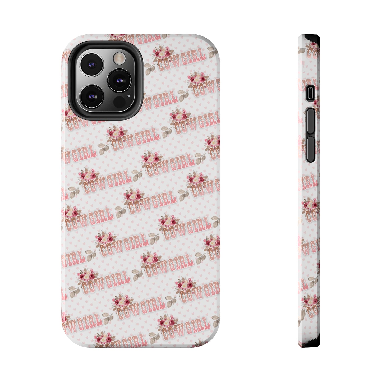 Pink Cowgirl and Flowers Iphone Tough Phone Case