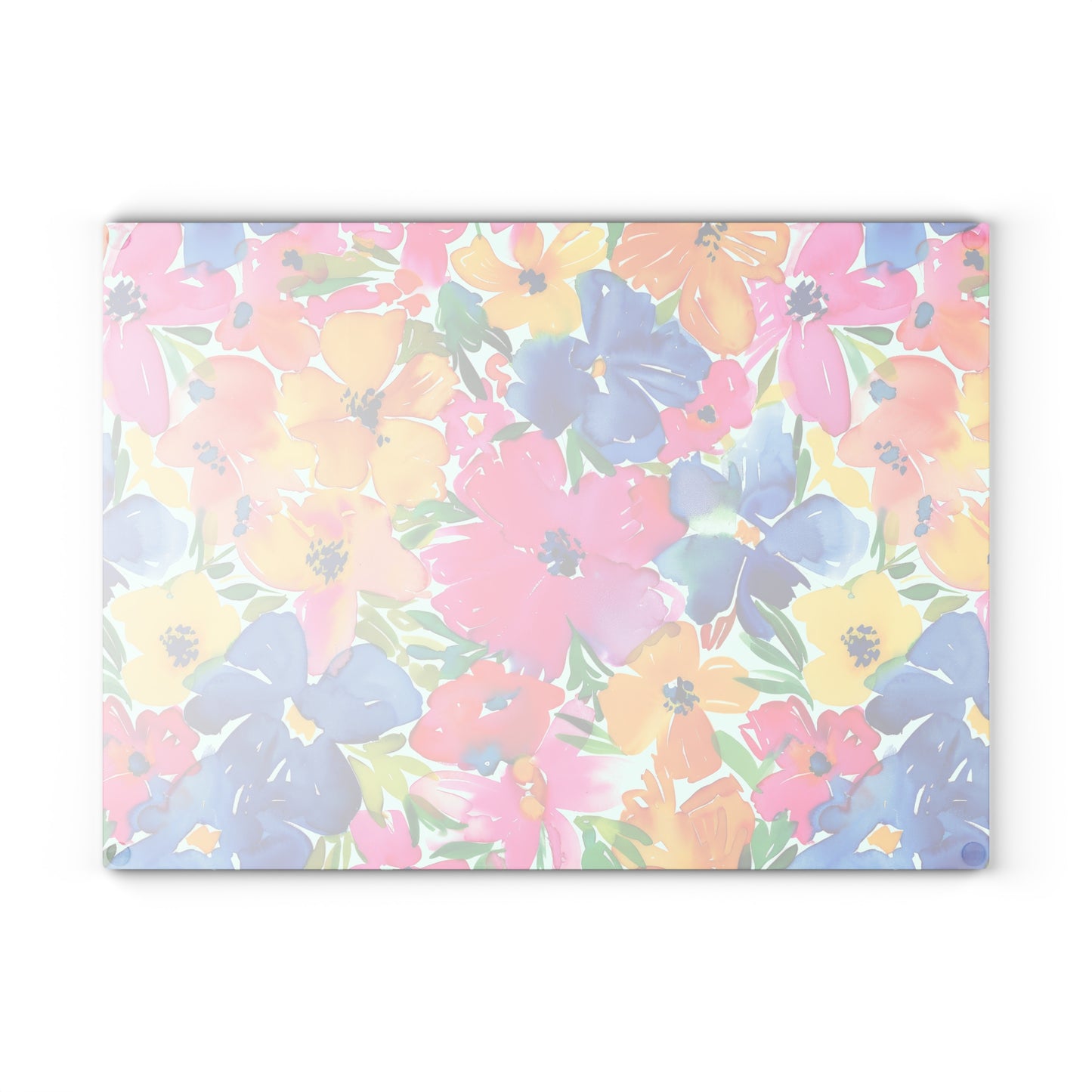 Springtime Kaleidoscope: Multi-color Watercolor Blossoms in Bloom Cutting Board 2 Sizes