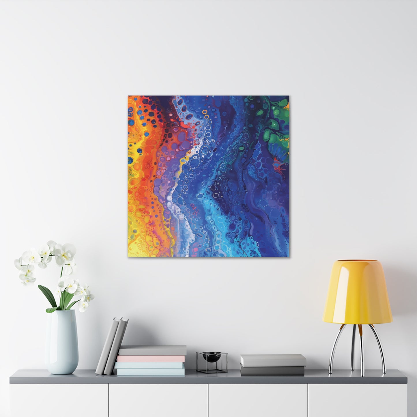 Sun, Space and Earth Alcohol Ink Print on Canvas Gallery Wraps