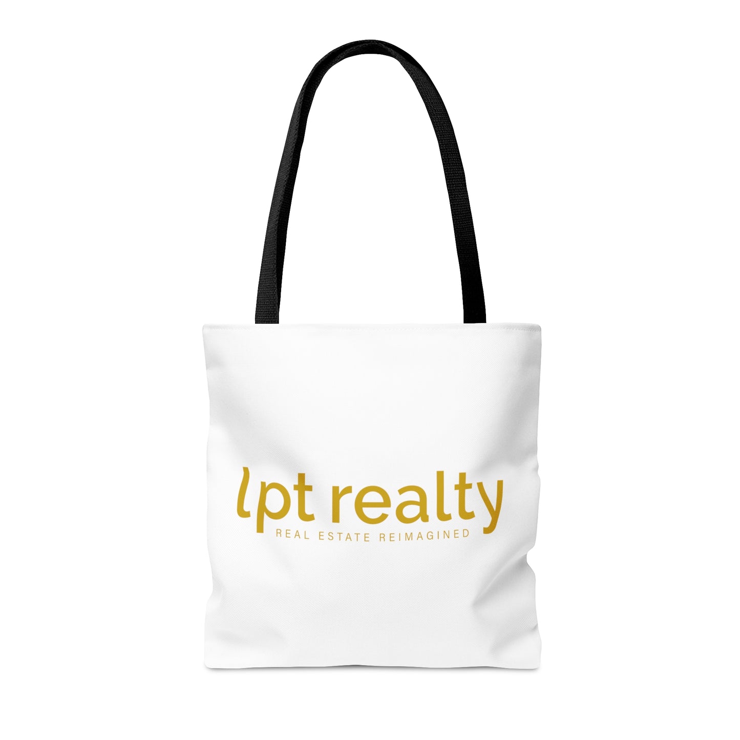 LPT Realty Logo's on Both Sides in Gold - Canvas Tote 3 Sizes