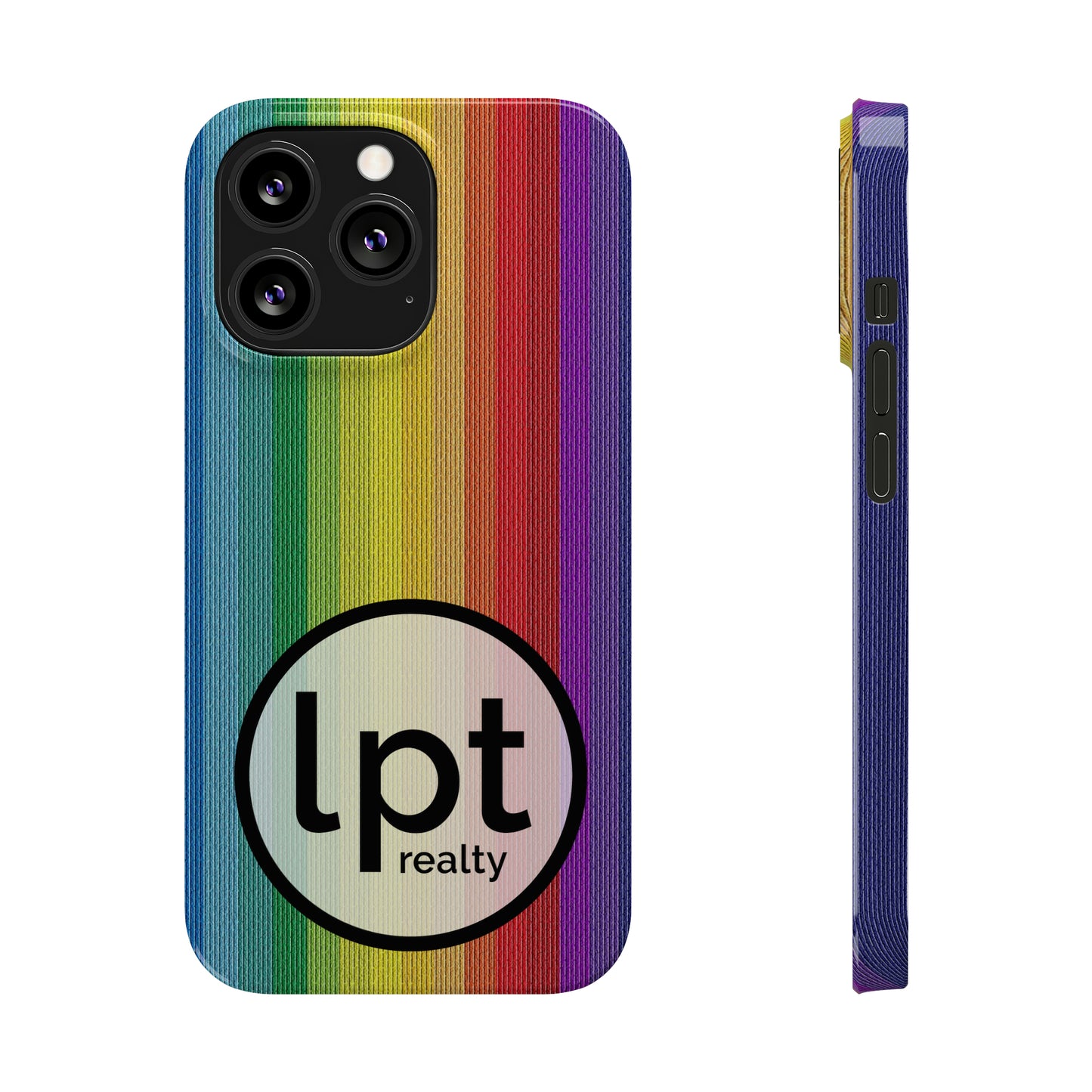 LPT Realty Logo -  Rainbow Stripe Design Iphone 15-12 Slim Phone Case