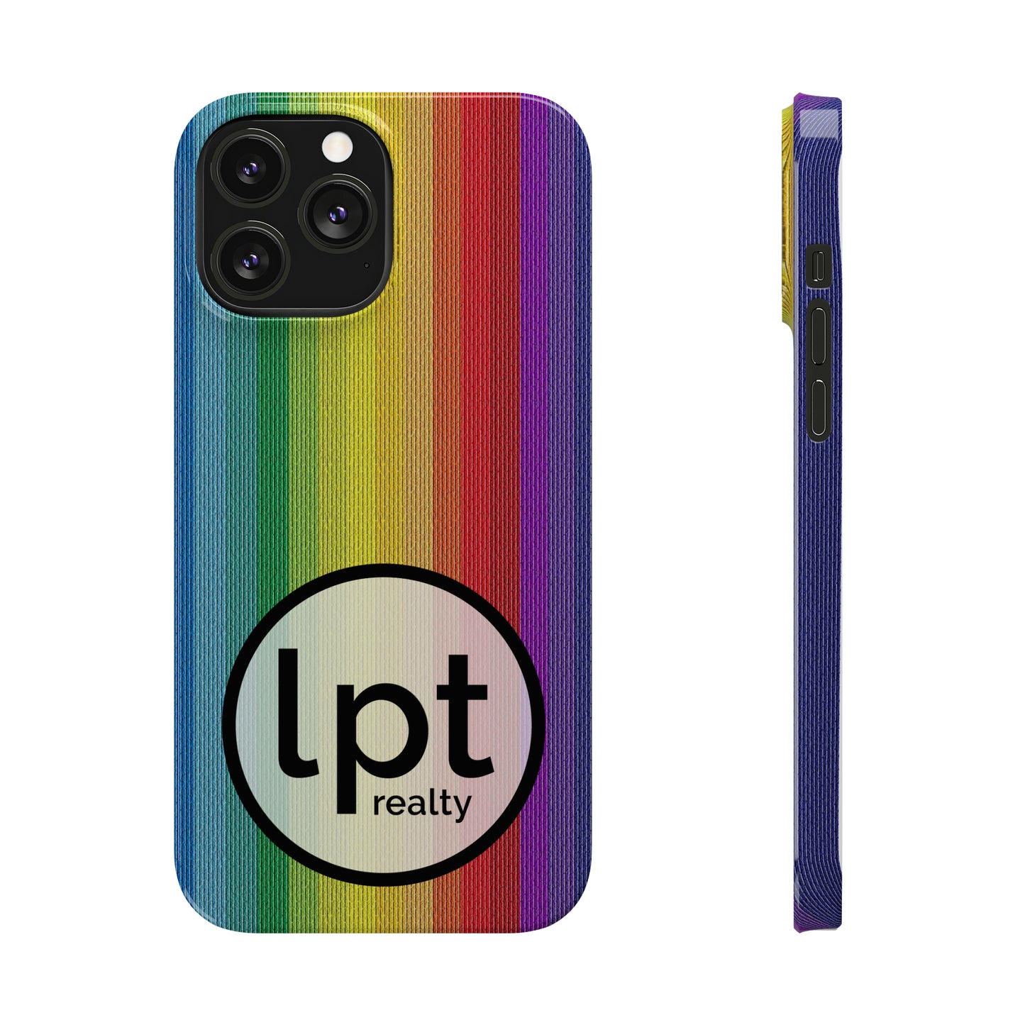 LPT Realty Logo -  Rainbow Stripe Design Iphone 15-12 Slim Phone Case