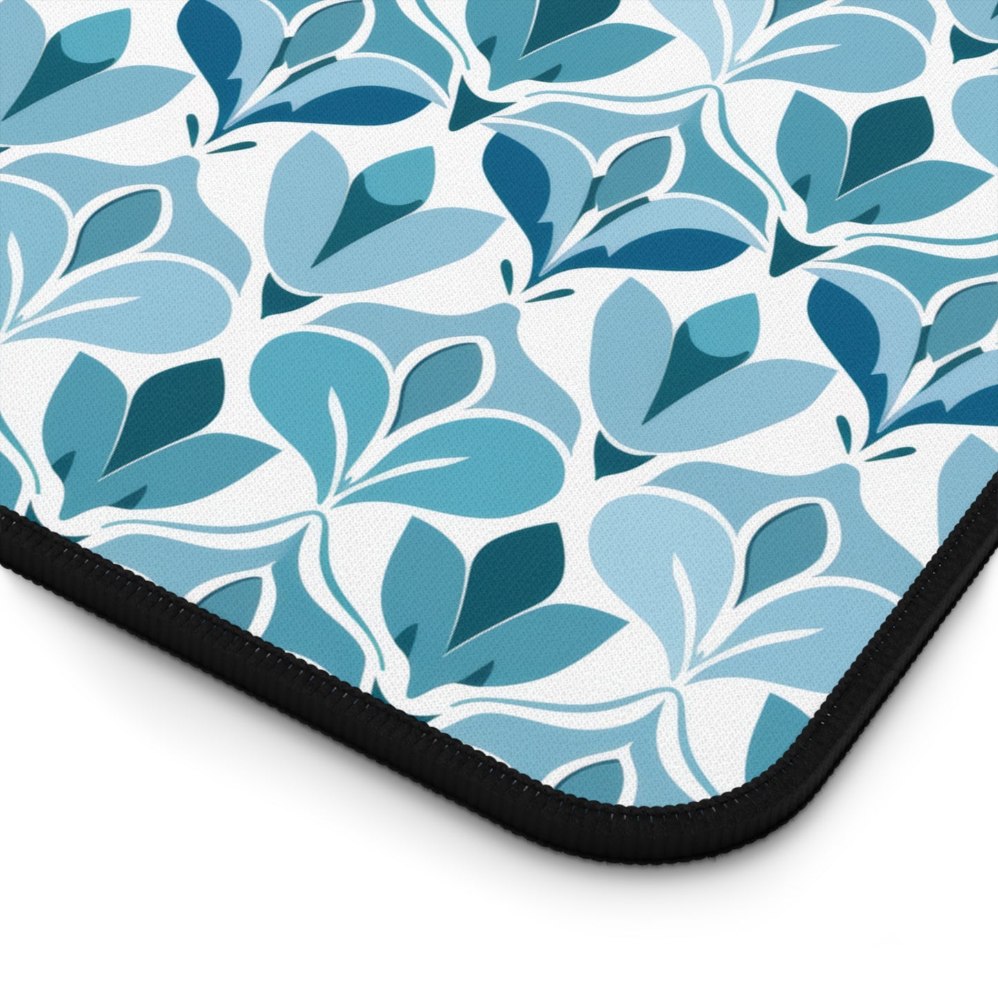 Elegant Floral Pattern in Shades of Aqua and Teal, Forming Graceful Botanical Motifs Gaming Mouse Pad  Desk Mat  - 3 Sizes