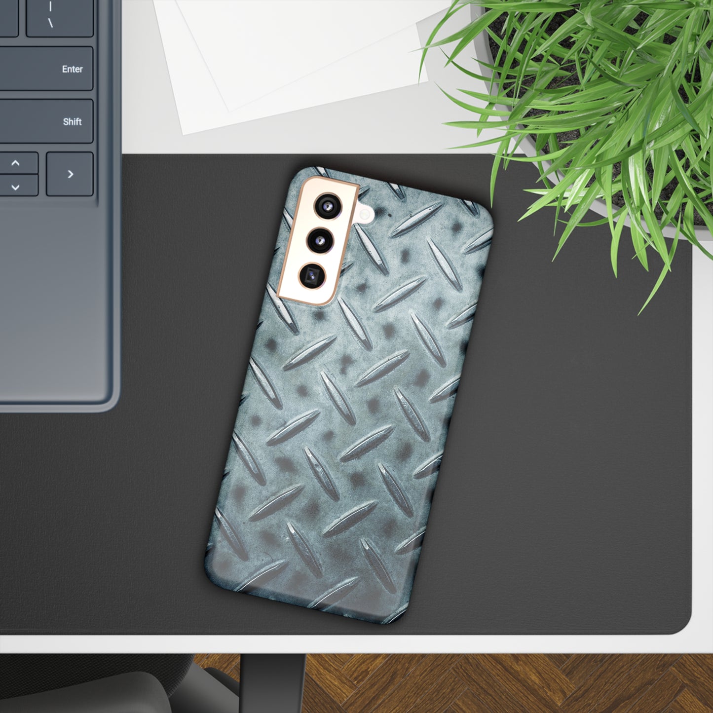 Blue Steel Diamond Plate Design Samsung Slim Cases