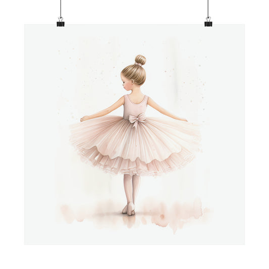 Magical Moments: Little Girl Embracing Ballet Dance Print on Matte Poster - 11 Sizes