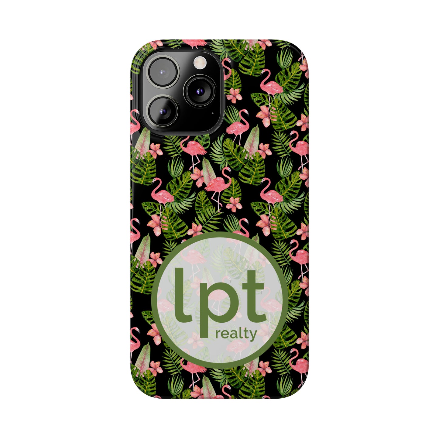 LPT Realty Logo -  Tropical Flamingos Iphone 15-12 Slim Phone Case