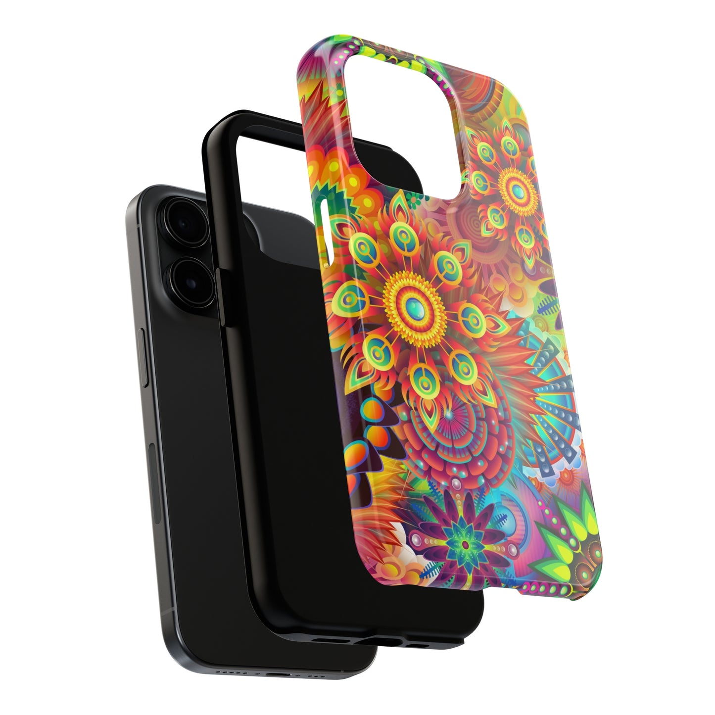 Rainbow Flower Power Design Iphone Tough Phone Case