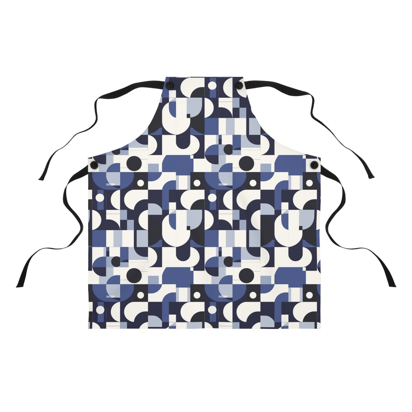 Navy Blue and White Mid-Century Modern Design Kitchen Chef Apron