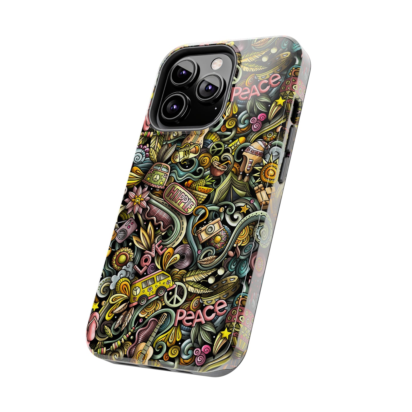 Peace, Love & VW Fun Cartoon Design Iphone Tough Phone Case