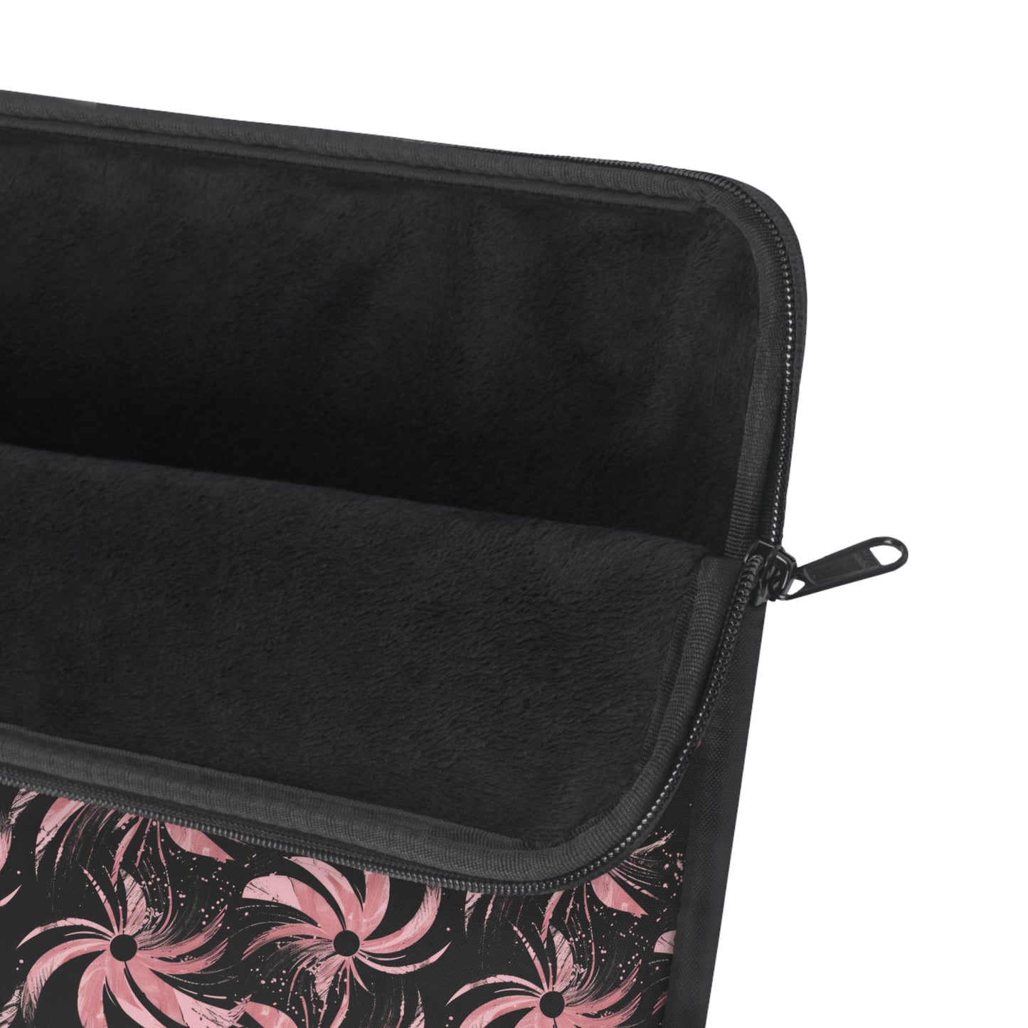 Stellar Blooms of Cosmic Pink on Midnight Black Design Laptop or Ipad Protective Sleeve 3 Sizes Available