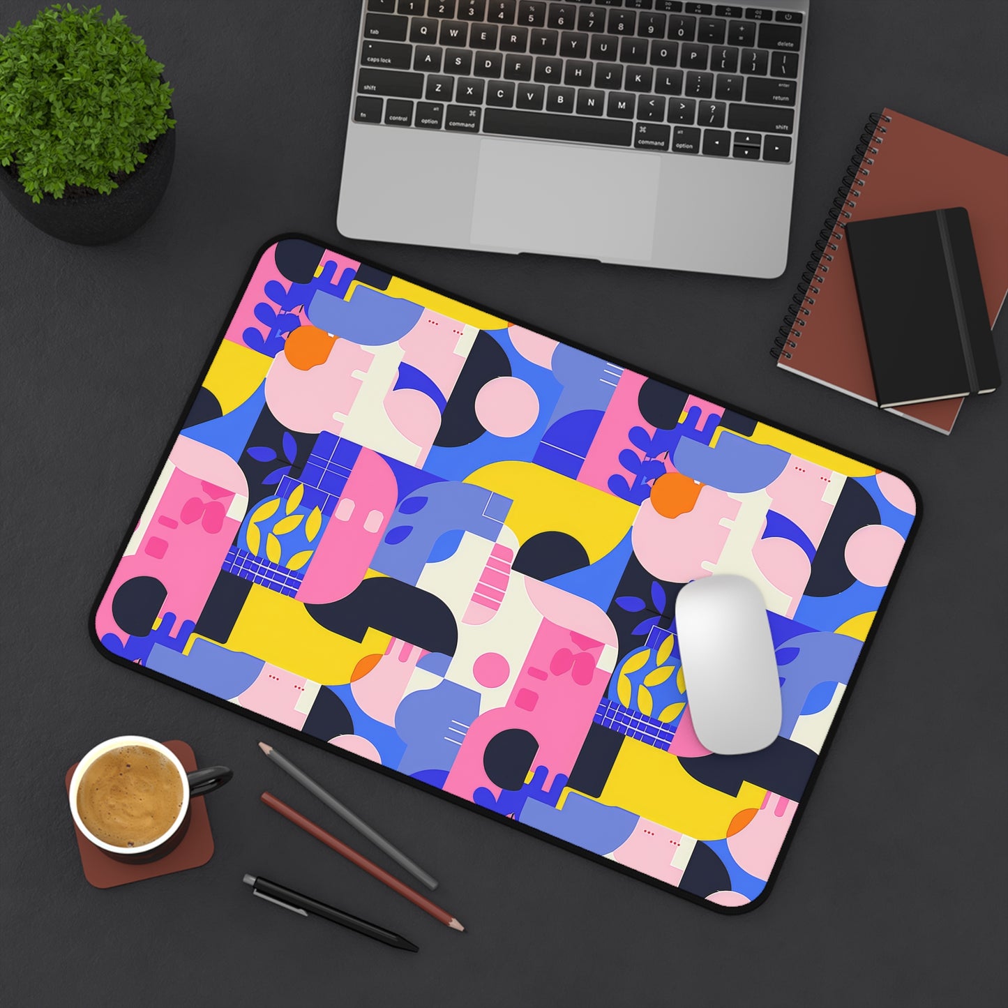 Pop Art in Vibrant Bold Geometric Colors Extended Gaming Mouse Pad  Desk Mat  - 3 Sizes