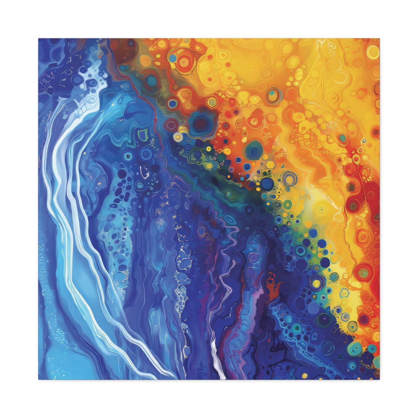 Sun and Space Alcohol Ink Print on Canvas Gallery Wraps  - 5 Sizes