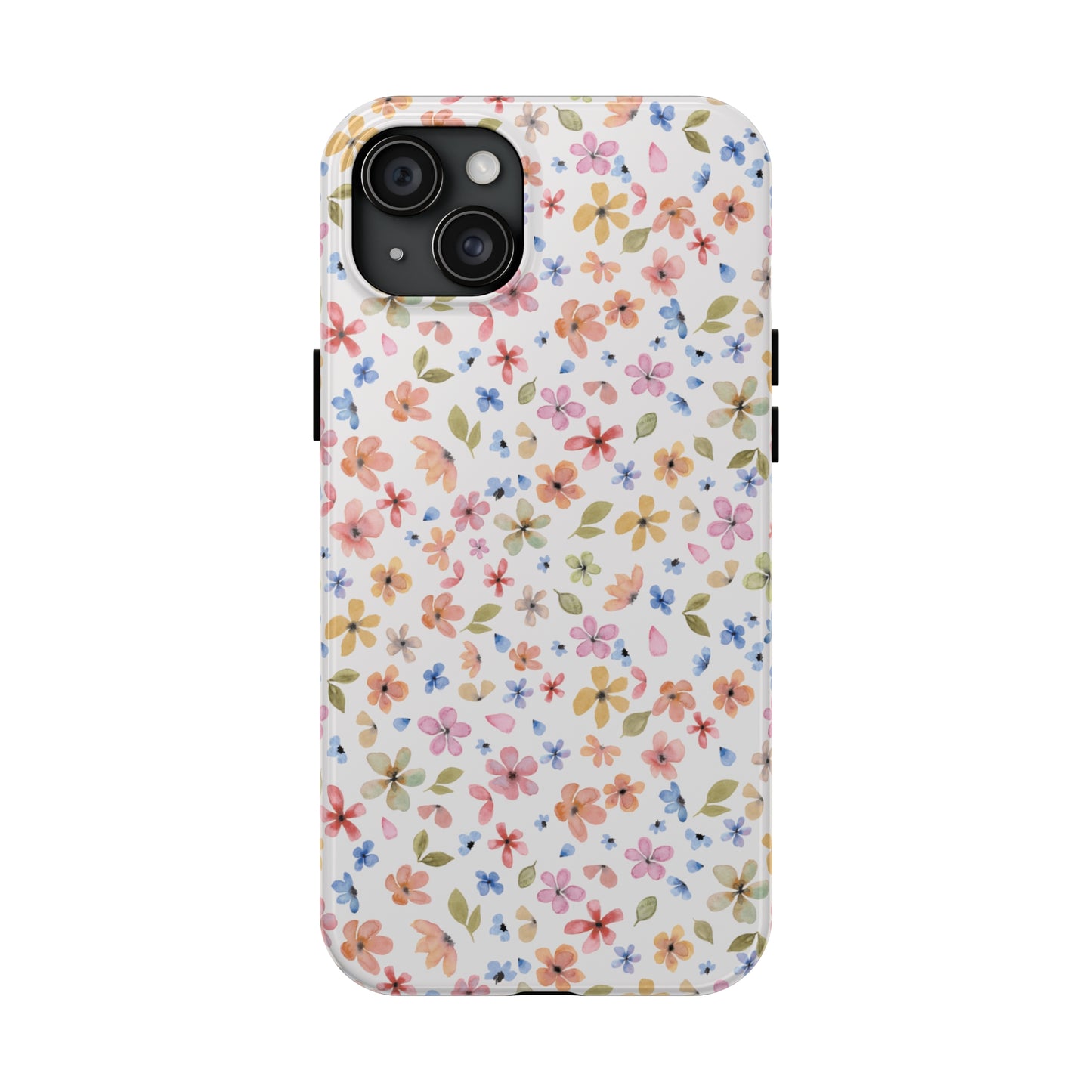 Tiny Pink, Yellow and Blue Flowers Iphone Tough Phone Case