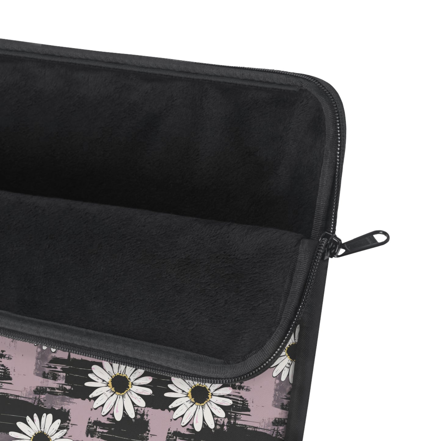 Edgy Daisy Dream with Pink and Black Grunge Design Laptop or Ipad Protective Sleeve 3 Sizes Available