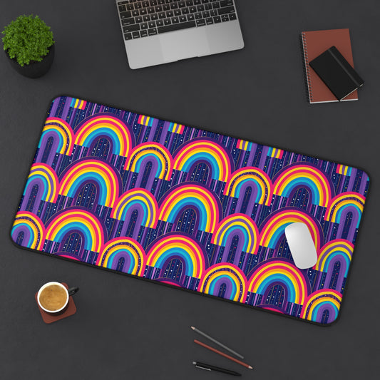 Retro Rainbow with Colorful Vintage Pattern Extended Gaming Mouse Pad  Desk Mat  - 3 Sizes