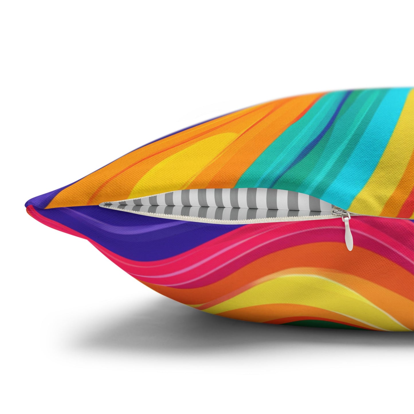 Color Rainbow Fusion Swirl Spun Polyester Square Pillowcase 4 Sizes