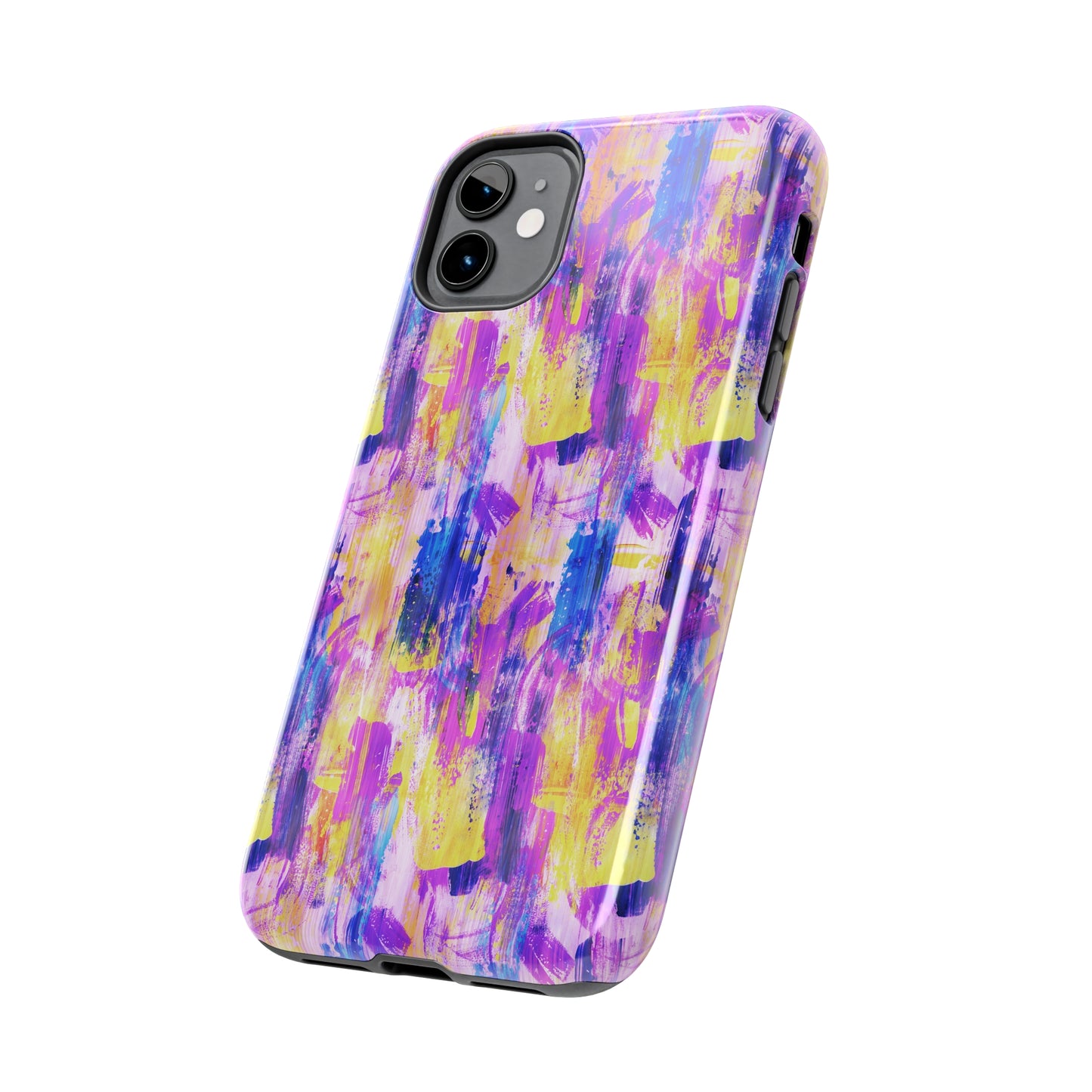 Pink & Yellow Spring Painted Abstract Iphone Tough Phone Case