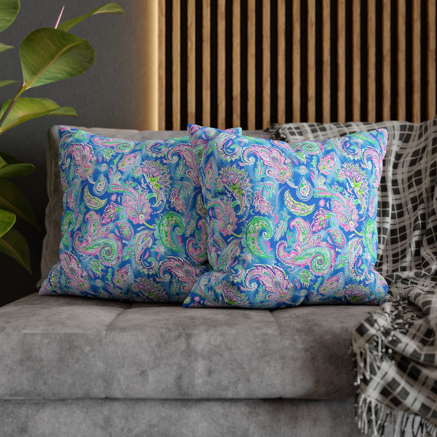 Pastel Paisley Whimsy: Delicate Design in Soft Hues Spun Polyester Square Pillowcase 4 Sizes