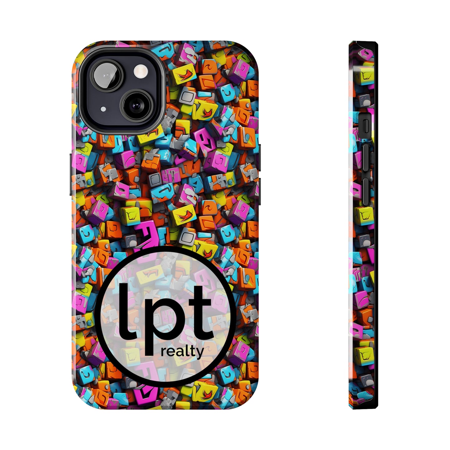 LPT Realty Logo -  3D Abstract Colorful Block Design Iphone Tough Phone Case