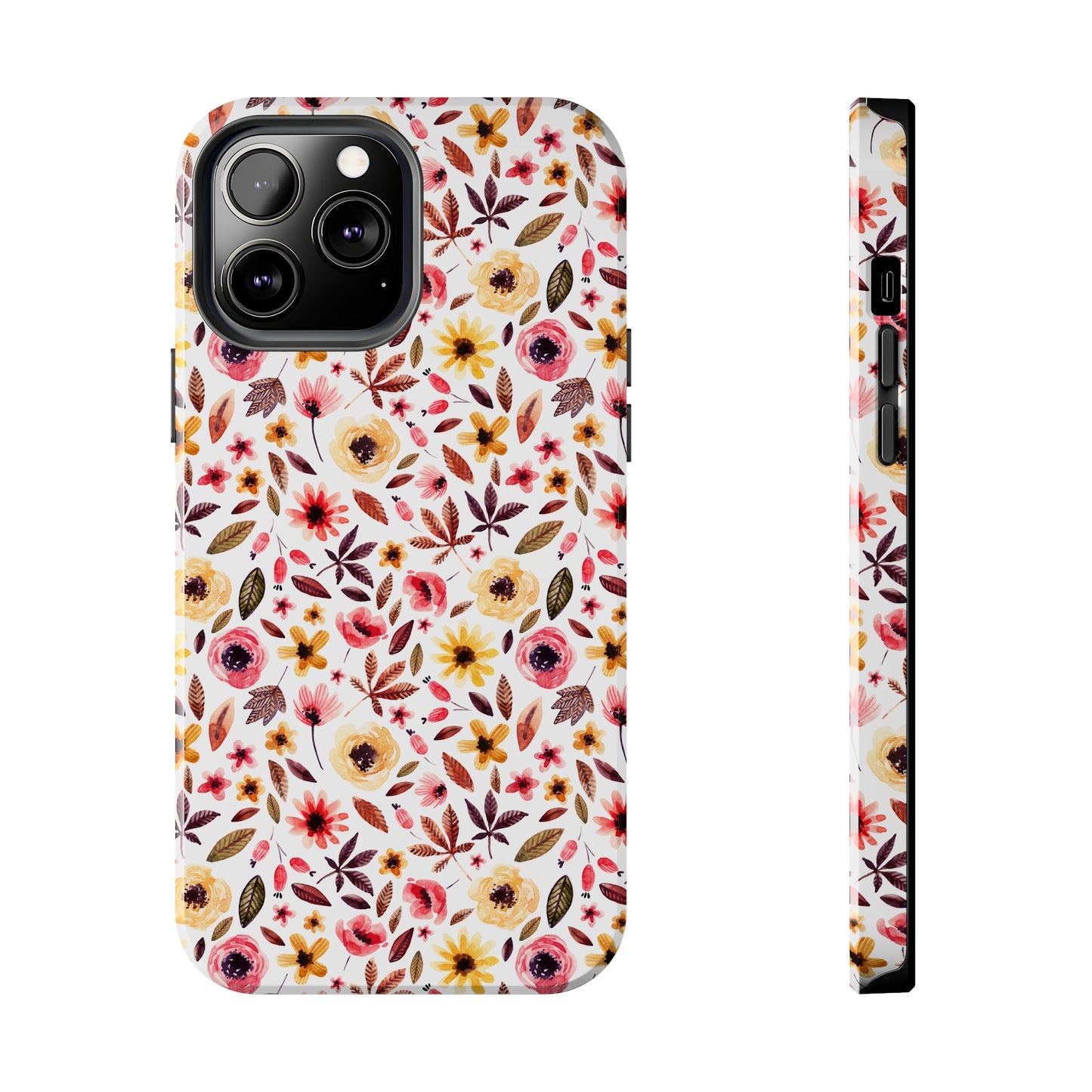 Pink & Yellow Spring Flowers Iphone Tough Phone Case