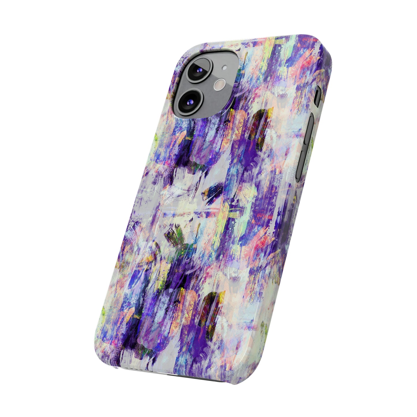 Purple Spring Painted Abstract Iphone 15-12 Slim Phone Case