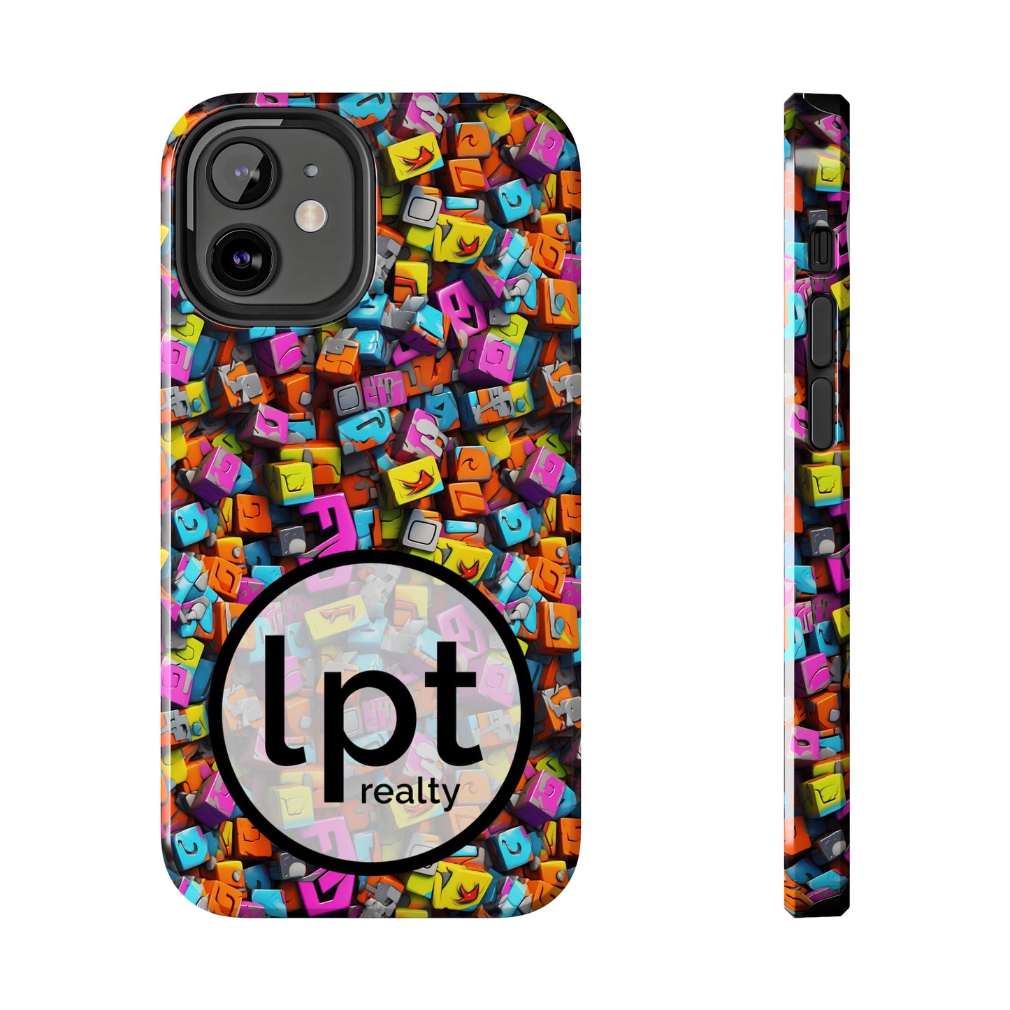 LPT Realty Logo -  3D Abstract Colorful Block Design Iphone Tough Phone Case