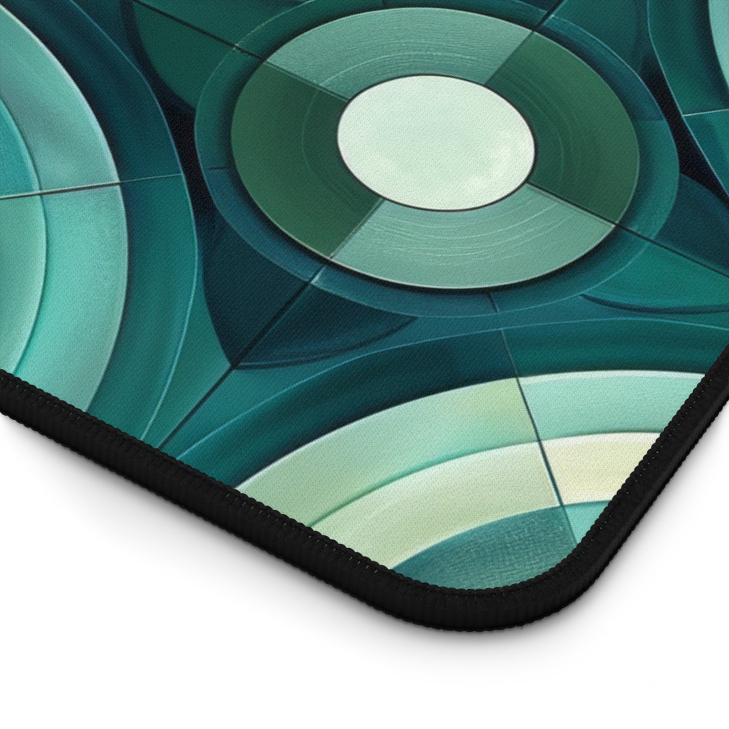 Oceanic Echoes of Layered Circles in Turquoise and Aqua Extended Gaming Mouse Pad  Desk Mat  - 3 Sizes