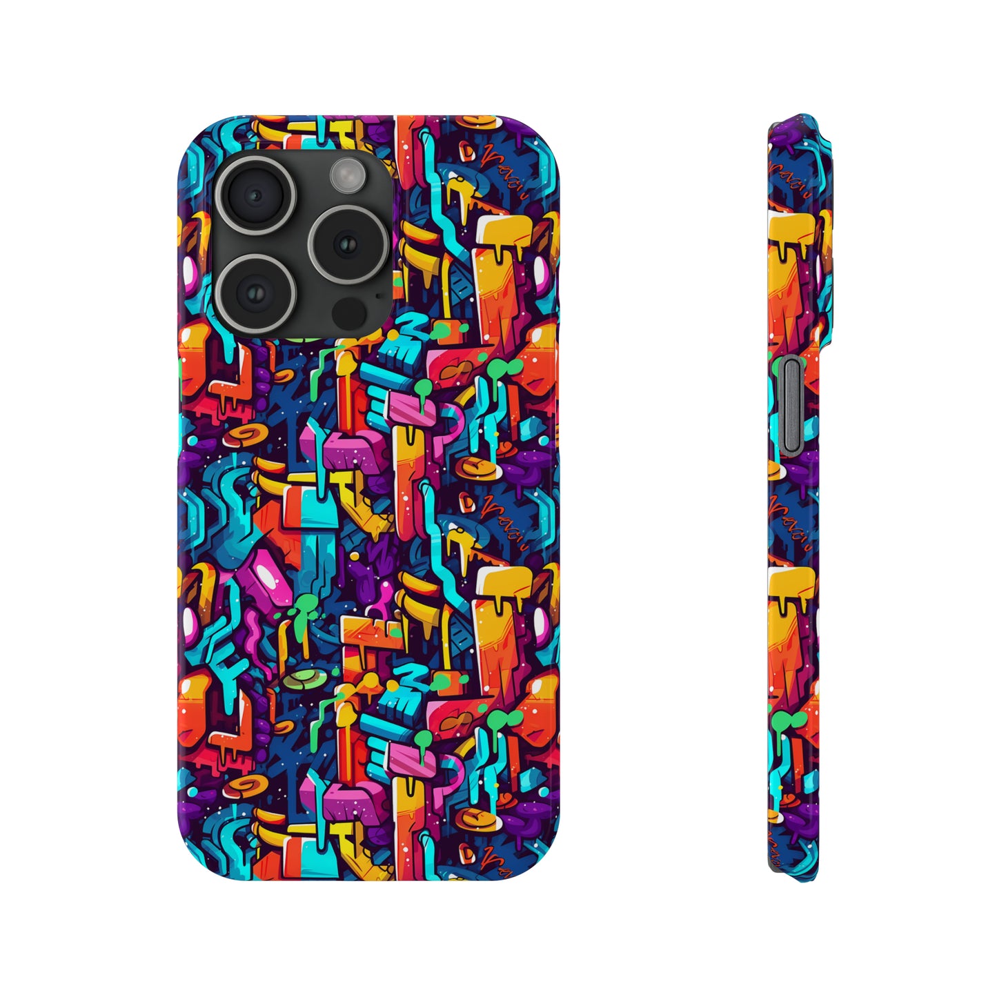 3D Abstract Colorful Street Graffiti Art Design Iphone 15-12 Slim Phone Case